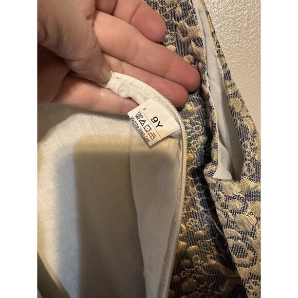 Girls Size 9 Jacquard Dress Sleeveless Dress with Jacket and Bag, Formal Blue - Picture 10 of 16